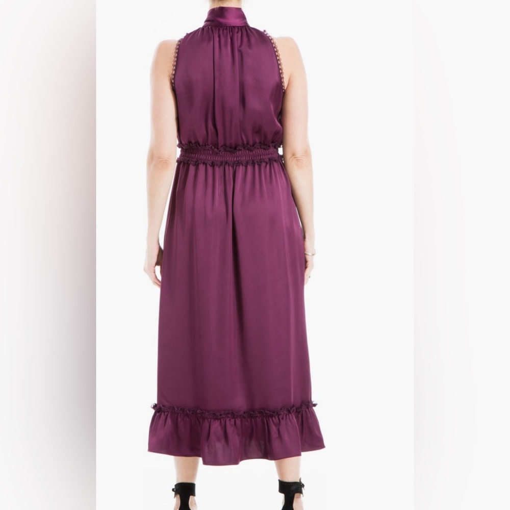 Max Studio | Satin Tie Neck Sleeveless Size M - Picture 3 of 11